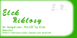 elek miklosy business card